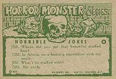 Monster cards. Horror Monsters card back.